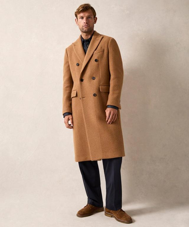 Italian Peak Lapel Wool Topcoat in Camel Product Image