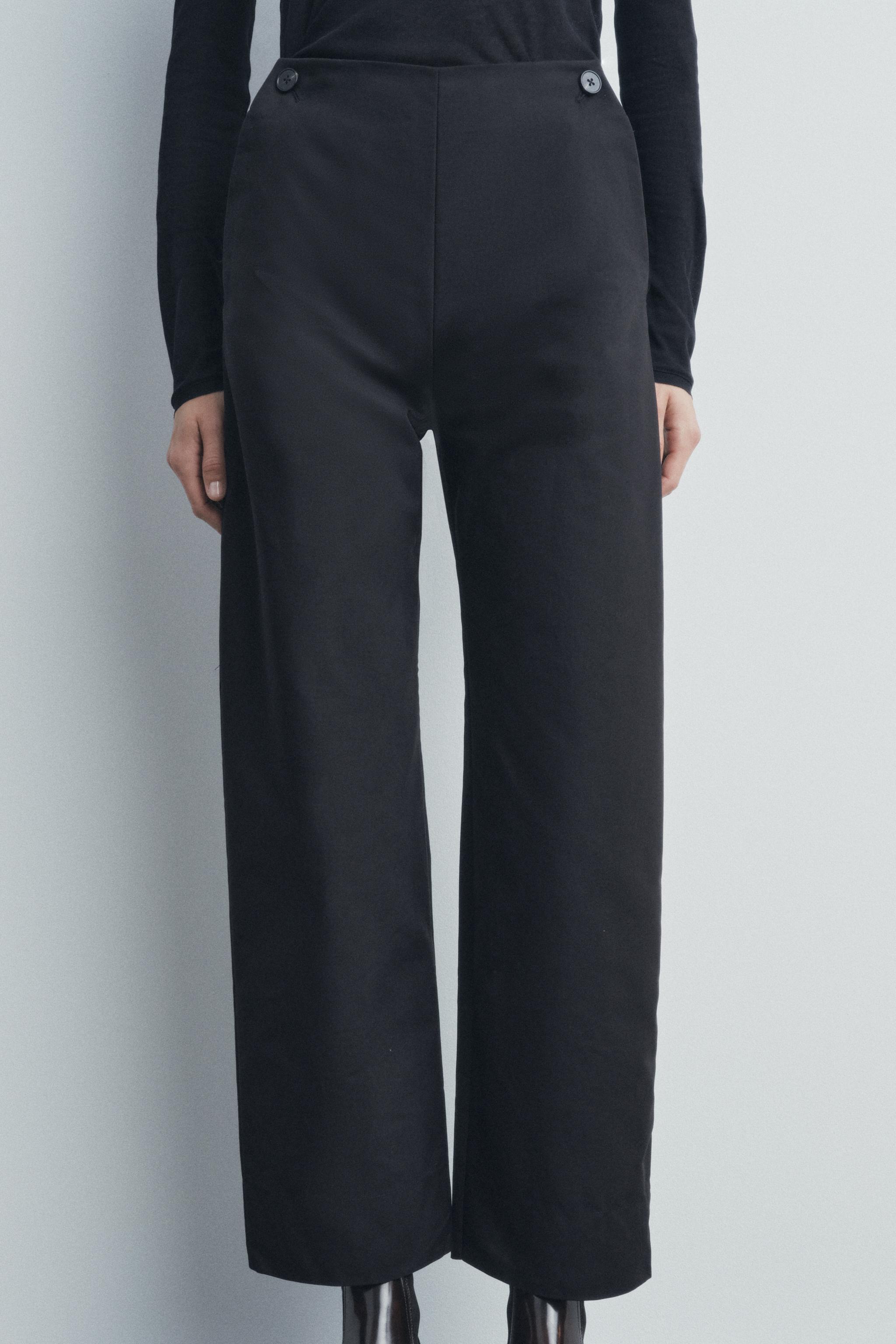 BUTTONED HIGH-WAISTED PANTS ZW COLLECTION Product Image