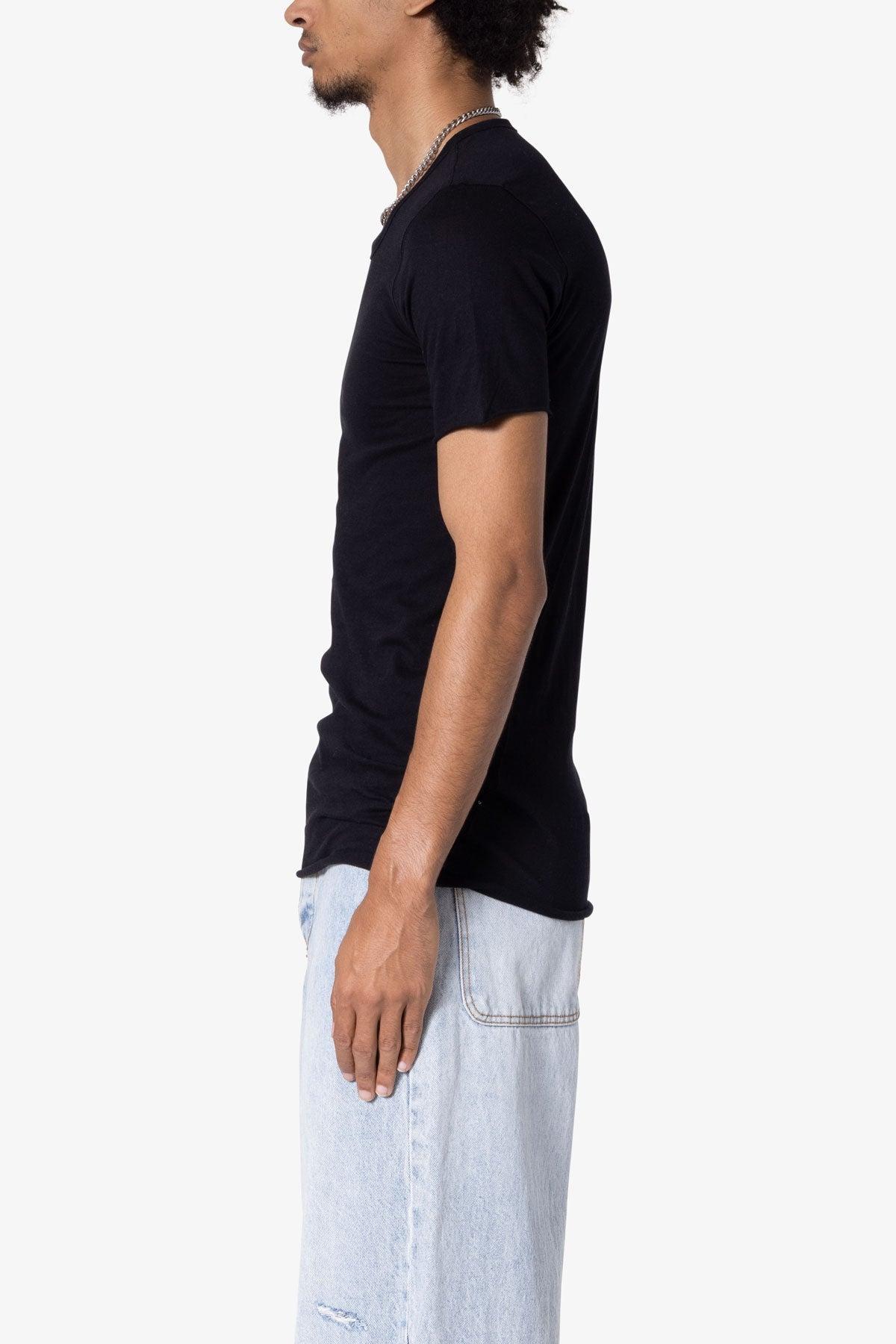 Sheer Knit Bias Cut Tee - Black Product Image