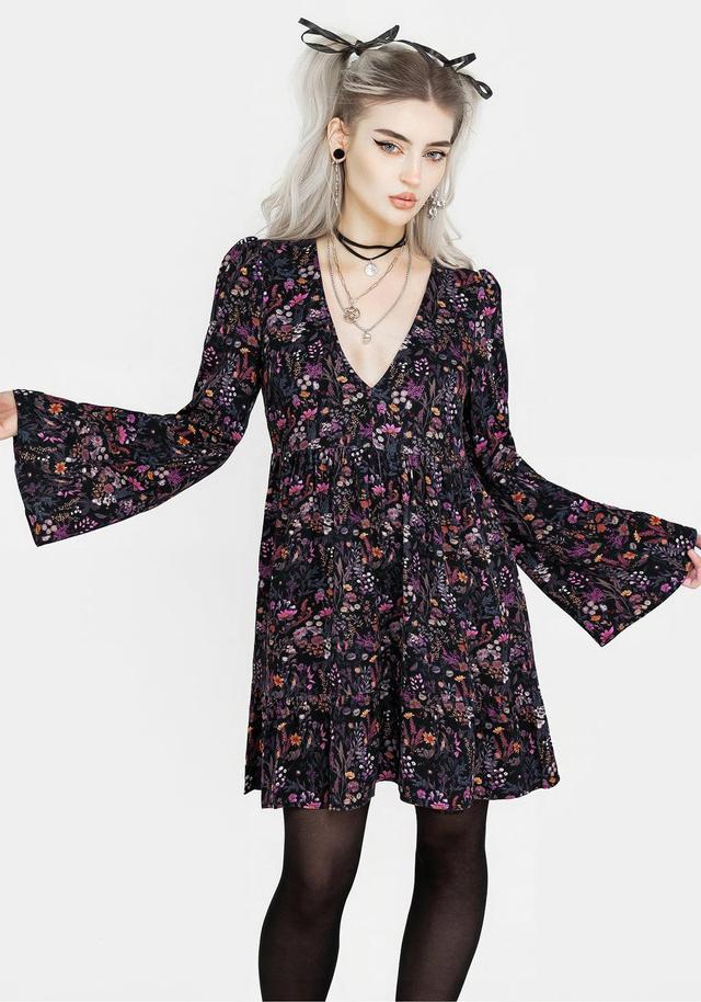 Heliotrope Floral Mini Smock Dress Product Image