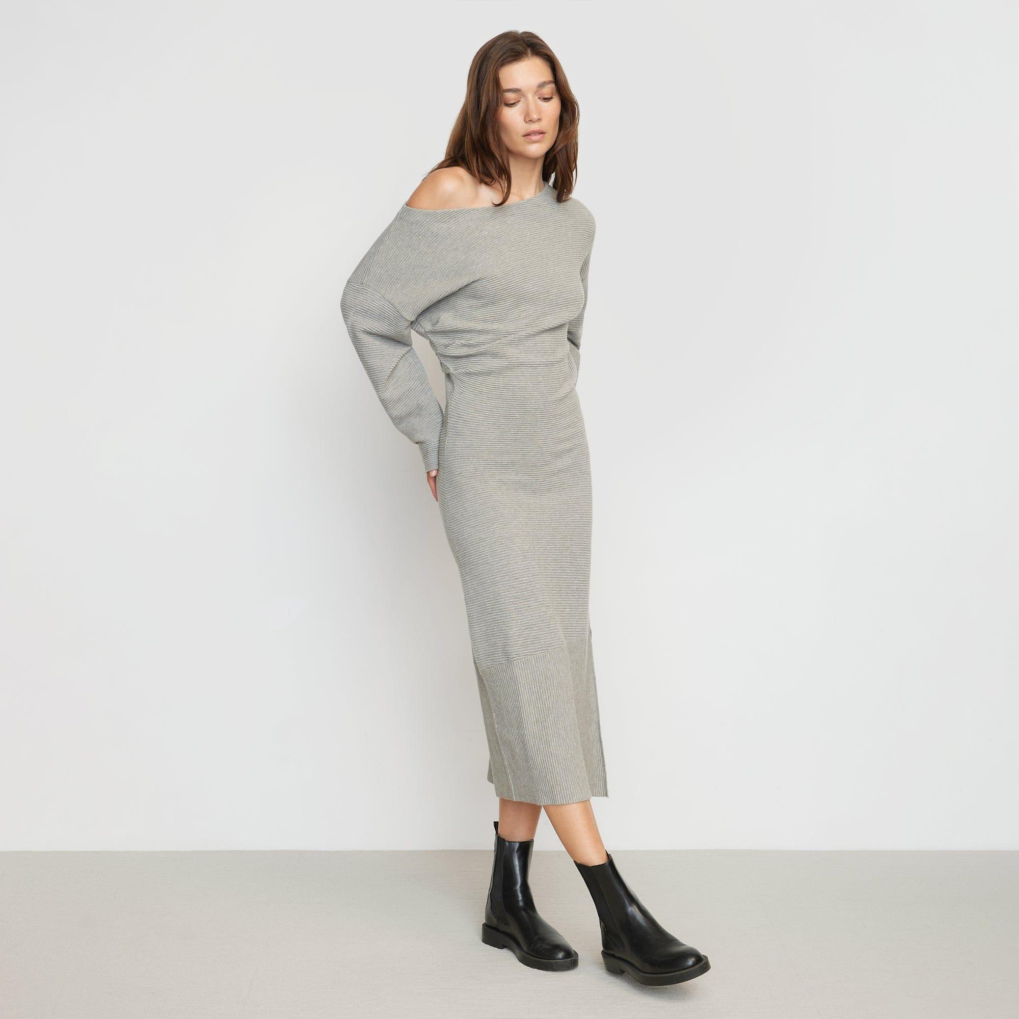 Zora Ribbed Off-Shoulder Dress Product Image