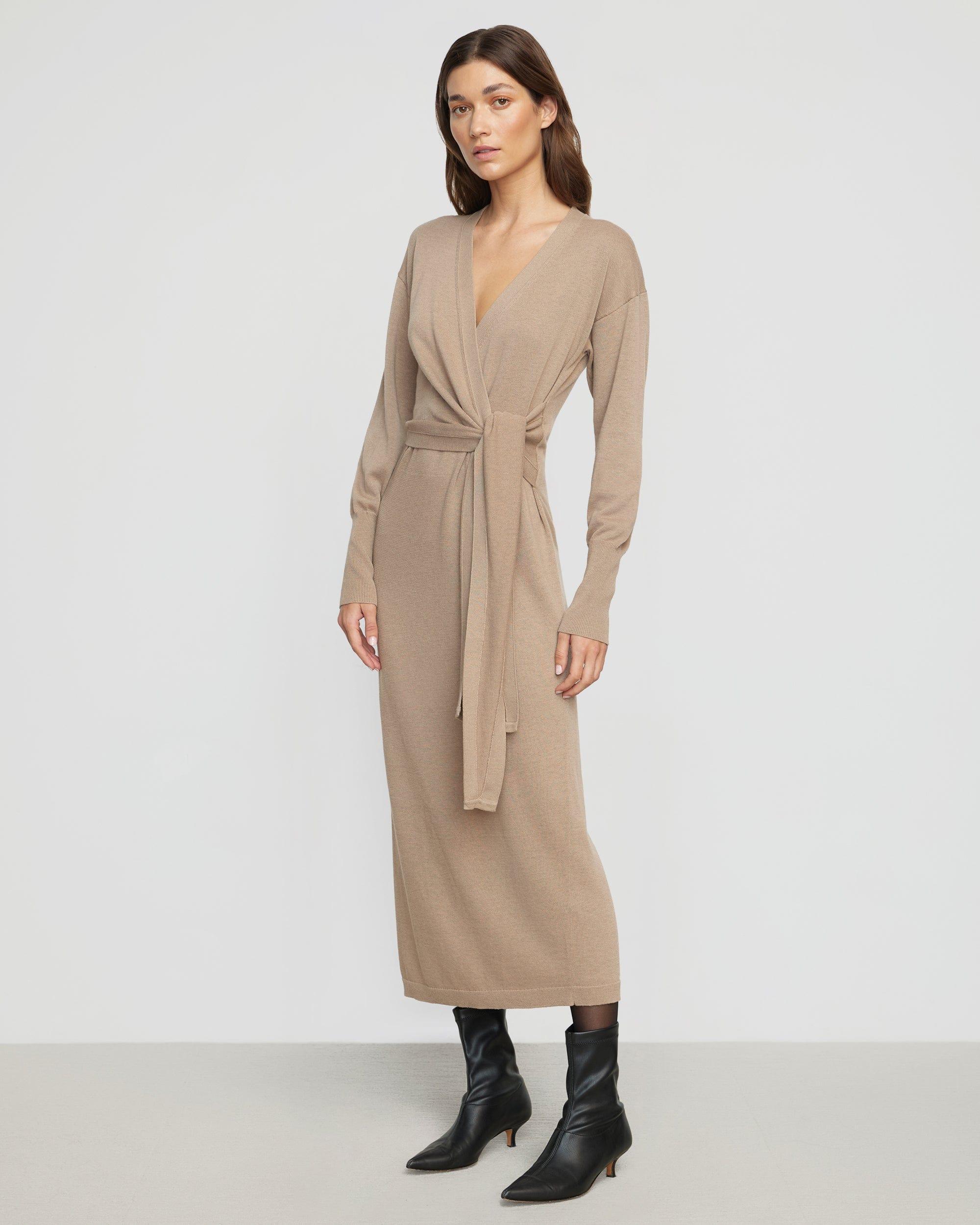 Linden Front-Wrap Sweater Dress Product Image