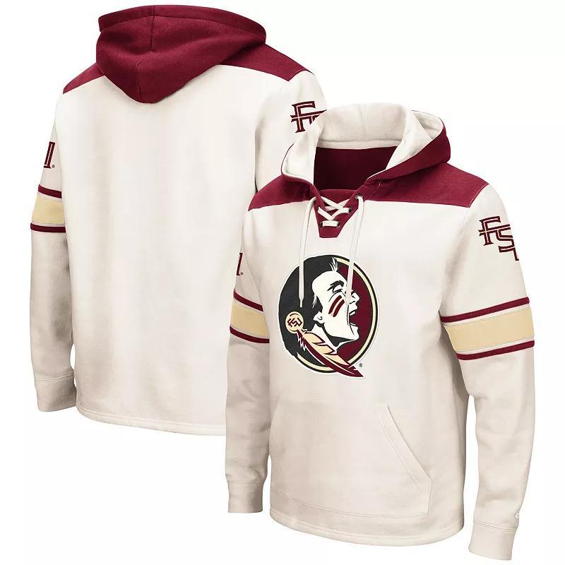 Mens Colosseum Cream Florida State Seminoles Big & Tall Hockey Lace-Up Pullover Hoodie Product Image