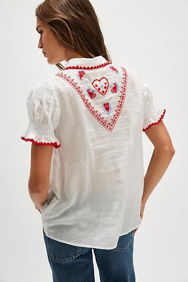 Kinga Csilla Minnie Embroidered Heart Blouse Product Image