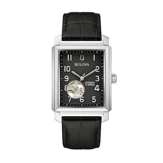 BULOVA Sutton Automatic Leather Strap Watch, 33mm Product Image