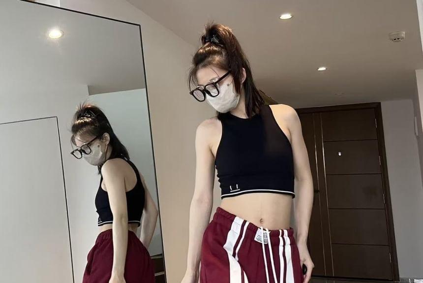 High Rise Striped Loose-Fit Wide-Leg Sweatpants Product Image