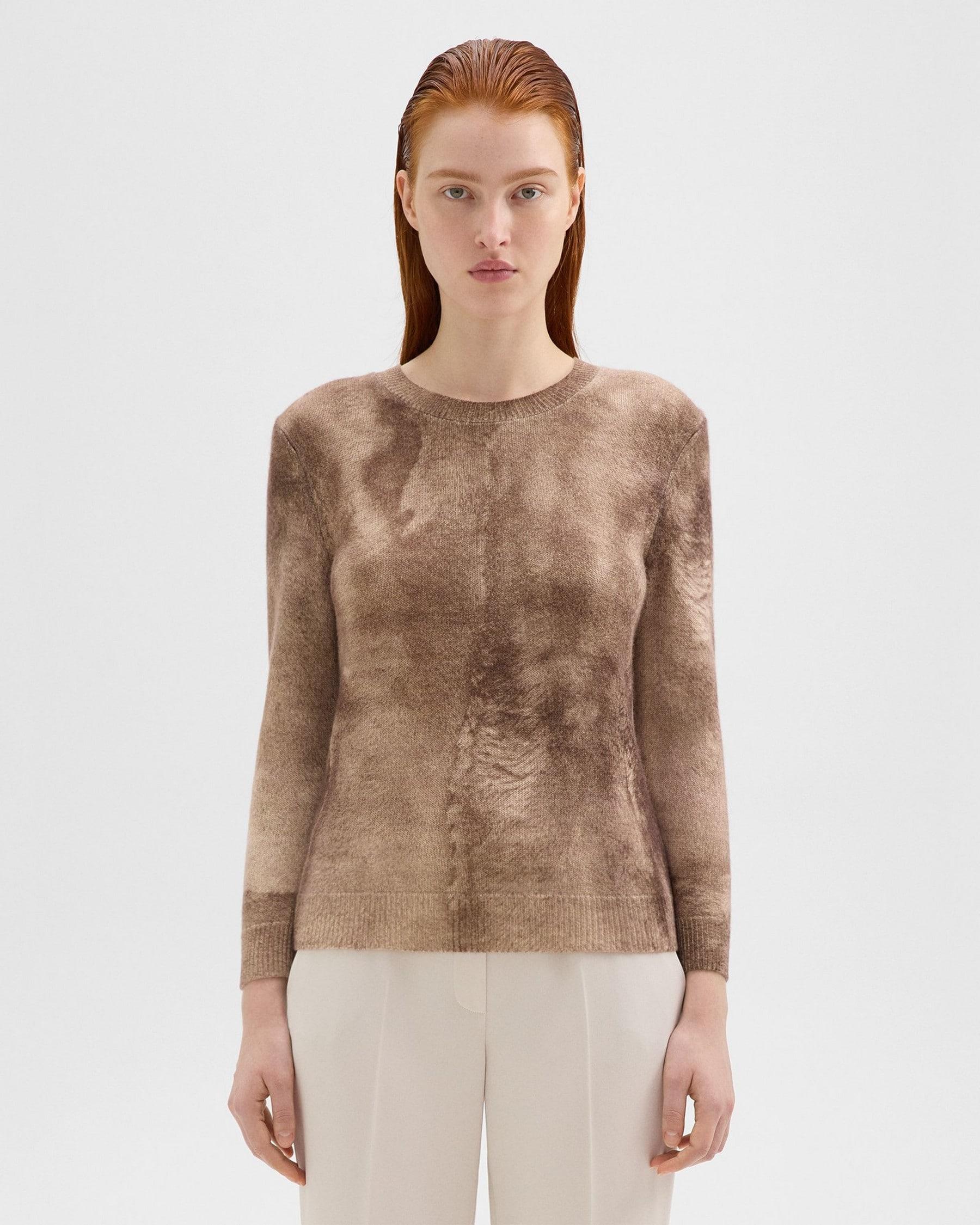 Shrunken Crewneck Sweater in Felted Wool-Cashmere Product Image