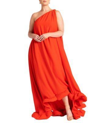 Plus Size Dramatic Ruffle Gown Product Image