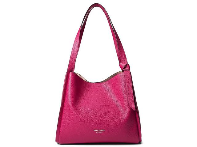 Kate Spade New York Knott Color-Blocked Pebbled Leather Large Shoulder Bag (Renaissance Rose Multi) Handbags Product Image