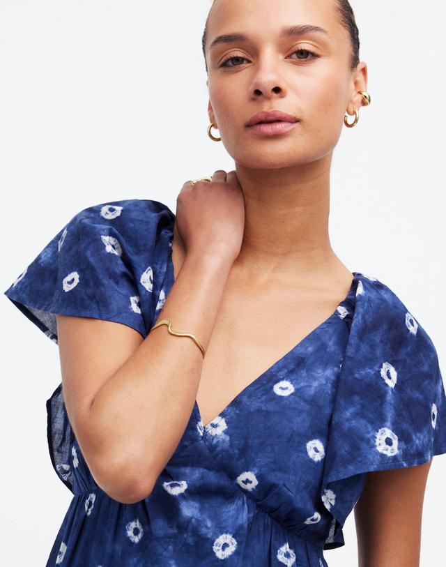 Tie-Back Tiered Midi Dress in Shibori Product Image