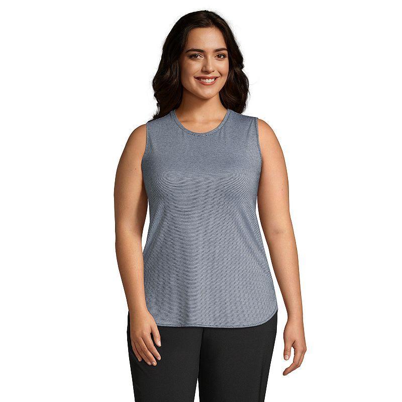 Plus Size Lands End Moisture-Wicking Tunic Tank Top, Womens Product Image