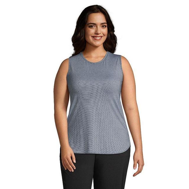 Plus Size Lands End Moisture-Wicking Tunic Tank Top, Womens Product Image