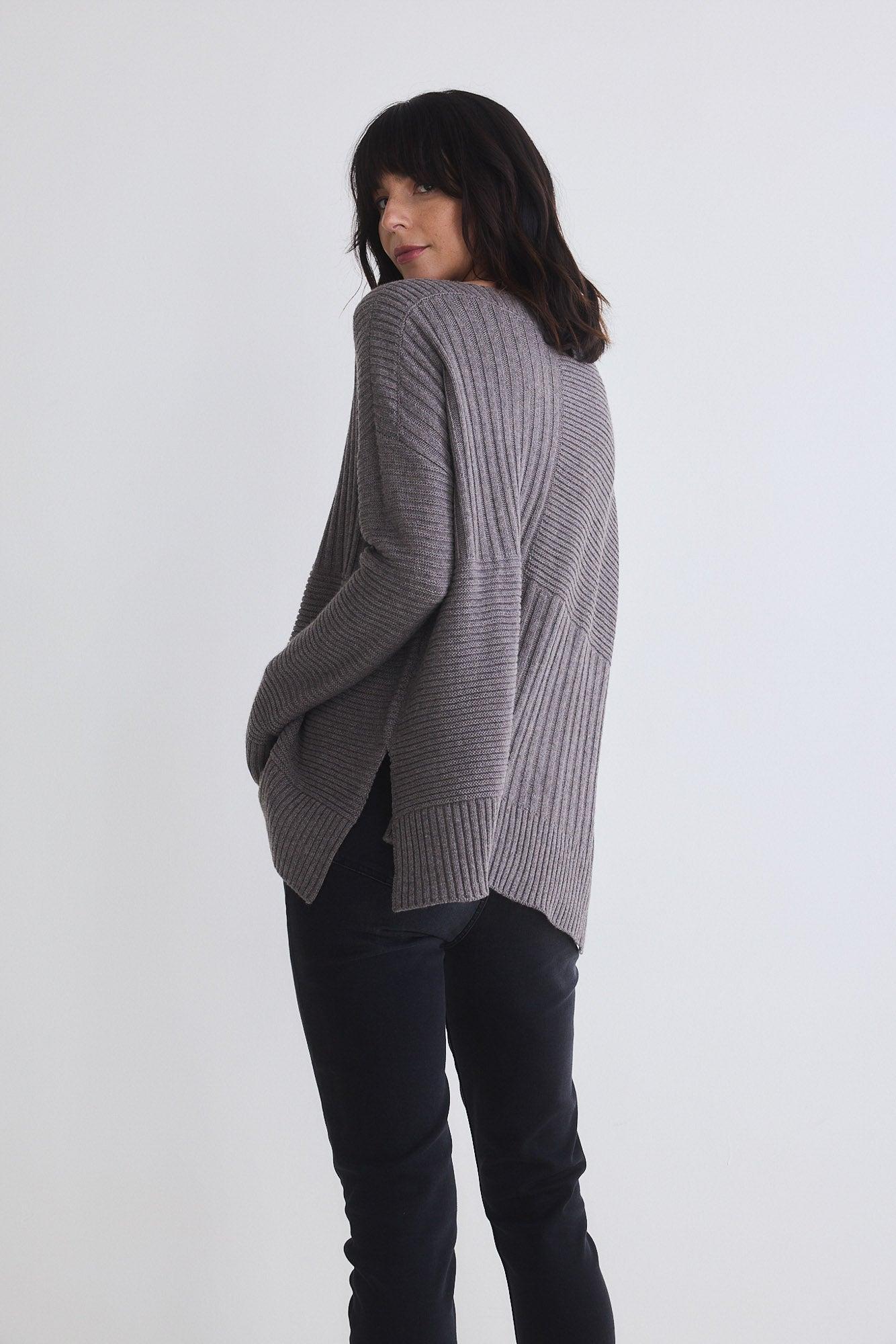 Oversized Mixed Knit Sweater Product Image