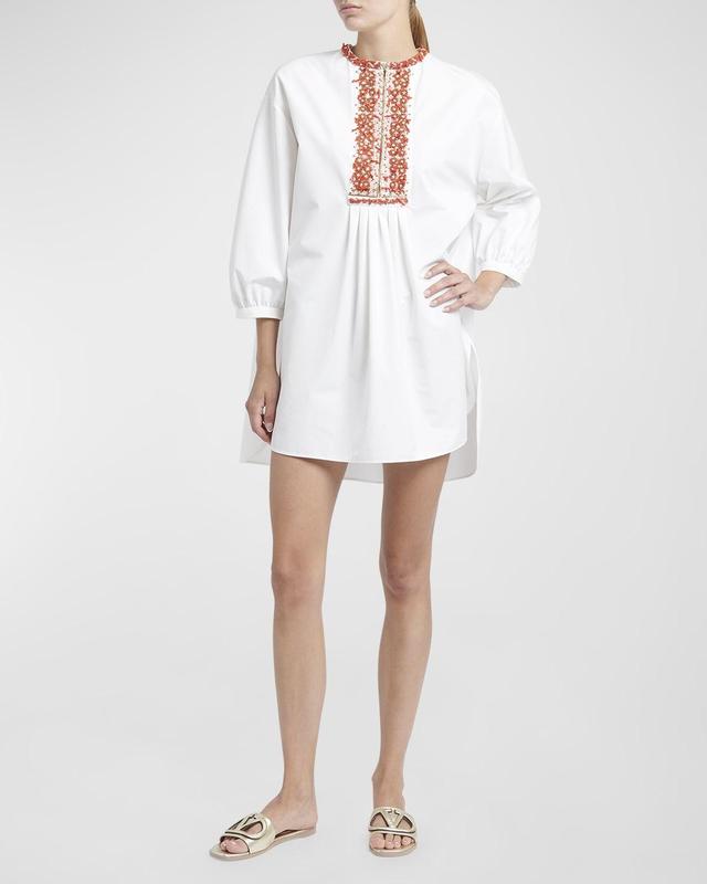 Beaded Long-Sleeve Mini Shift Dress Product Image