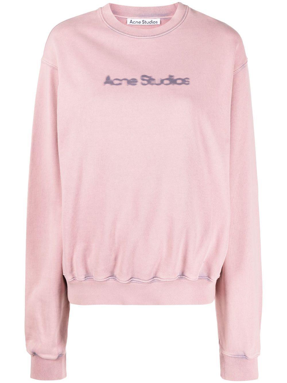 ACNE STUDIOS Logo-print Cotton Sweatshirt In Pink Product Image