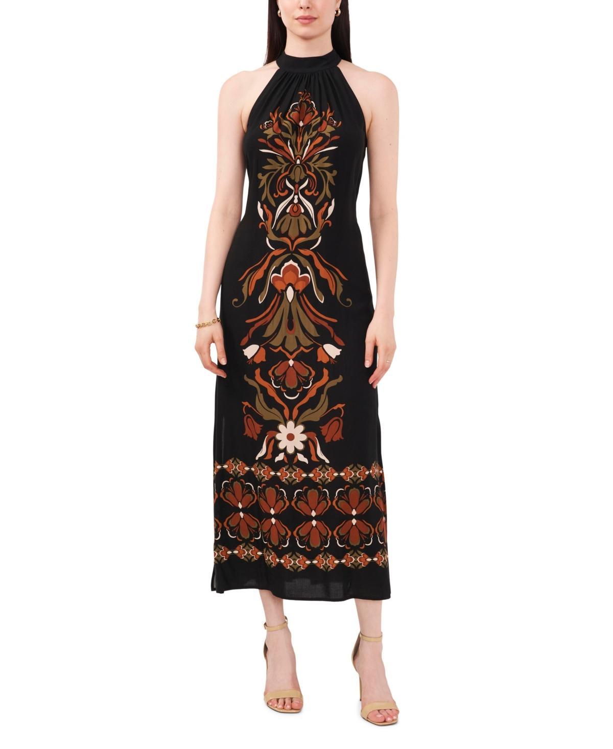 Vince Camuto Womens Printed Halter Maxi Dress Product Image