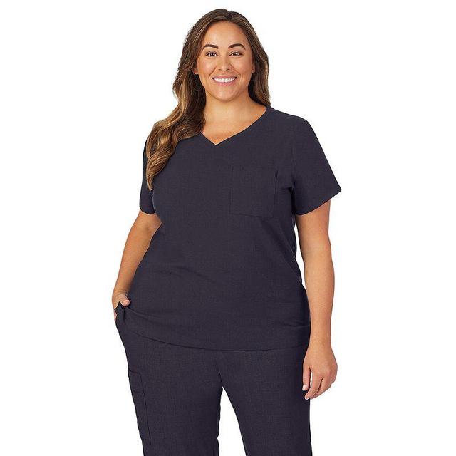 Plus Size Cuddl Duds Scrubs Classic V-Neck Top, Womens Product Image