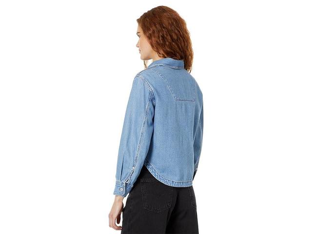 Madewell Long-Sleeve Crop Shirt in Dayview Wash (Dayview Wash) Women's Clothing Product Image