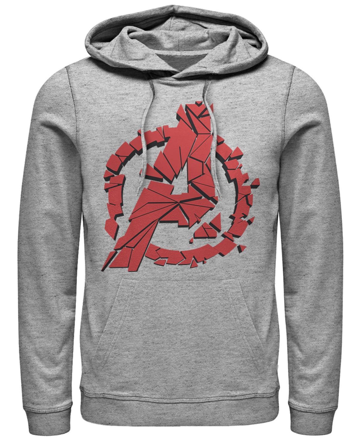 Mens Marvel Avengers Endgame Shattered Red Logo Graphic Hoodie Athletic Grey Product Image