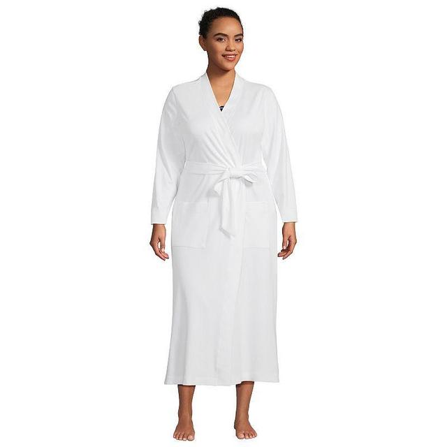 Plus Size Lands End Womens Cotton Long Sleeve Midcalf Robe Product Image