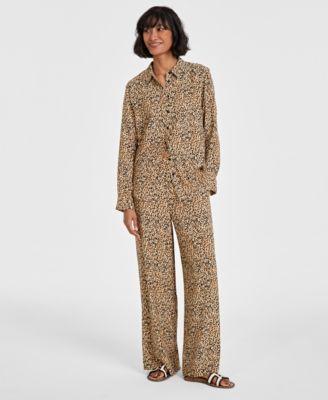 On 34th Womens Printed Wide-Leg Pants, Created for Macys Product Image