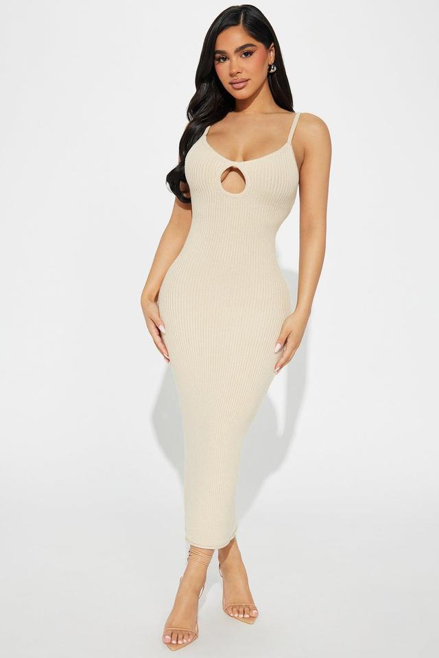 Emely Sweater Midi Dress - Cream Product Image