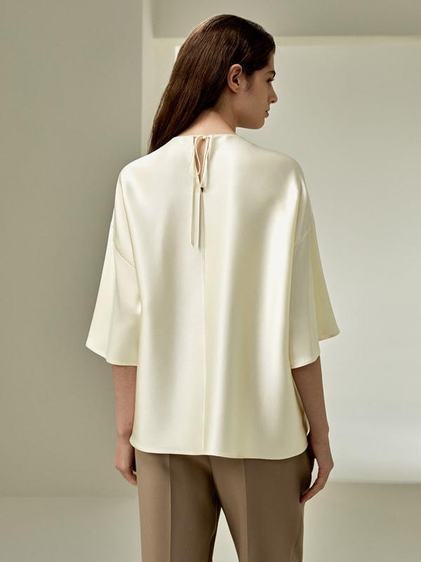 Relaxed Silk Crewneck Blouse Product Image