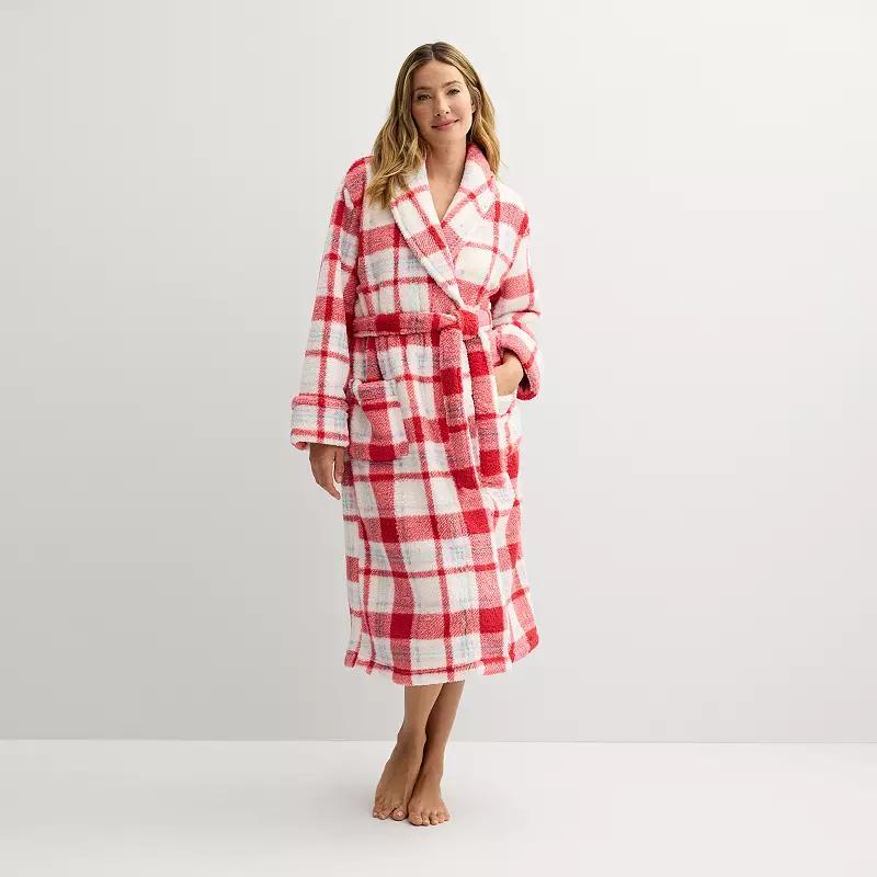 Petite Sonoma Goods For Life Plush Long Robe, Womens Product Image