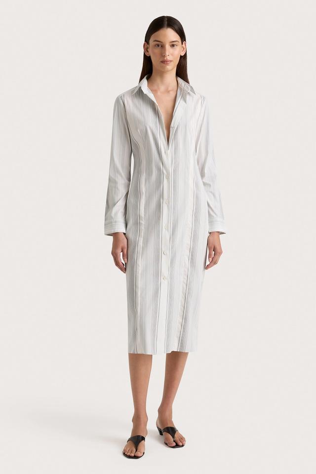 En Vau Shirt Dress Striped Soft Blue Product Image