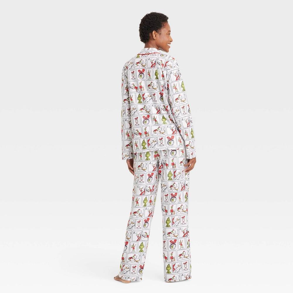 Women's Family Sleep Grinch Coat Pajama Set - White XL Product Image