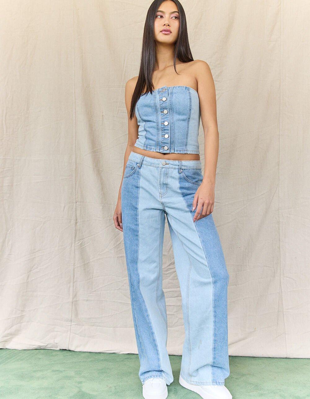 WEST OF MELROSE Womens Denim Tube Top Product Image