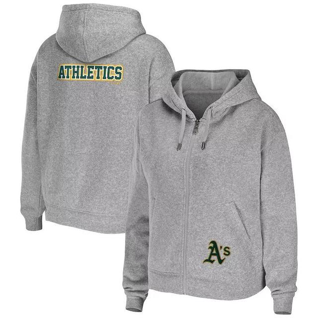 Womens WEAR by Erin Andrews Heather Gray Oakland Athletics Full-Zip Hoodie Product Image