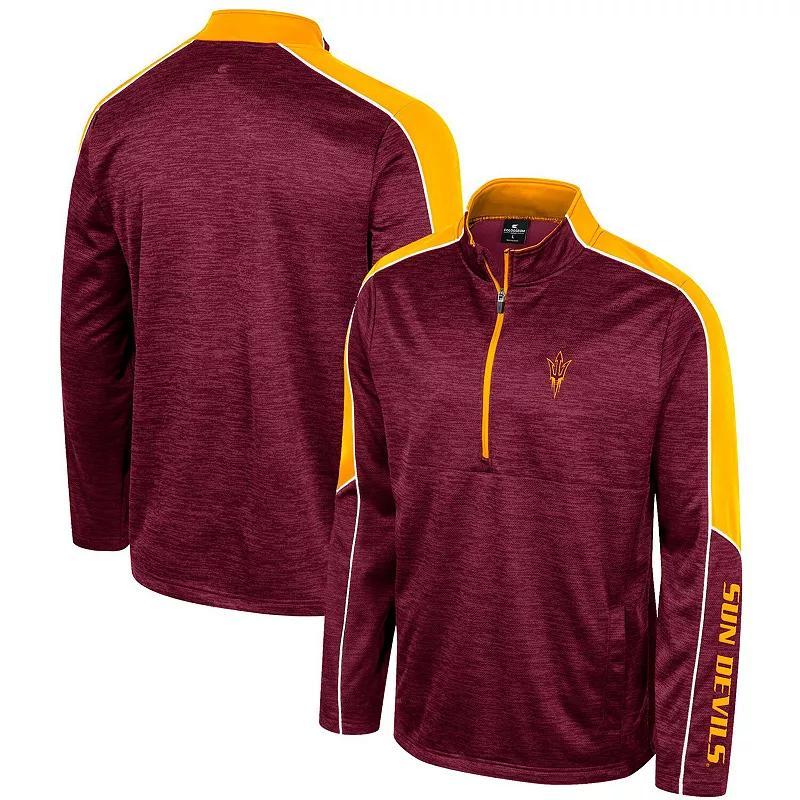 Mens Colosseum Maroon Arizona State Sun Devils Marled Half-Zip Jacket Product Image