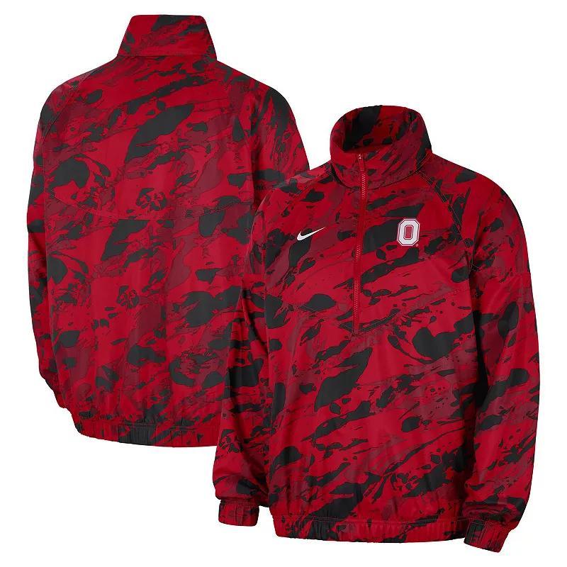 Mens Nike Scarlet Ohio State Buckeyes Anorak Half-Zip Jacket Product Image