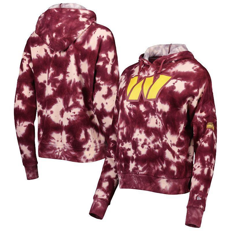 Womens New Era Burgundy Washington Commanders Cloud Dye Fleece Pullover Hoodie Product Image