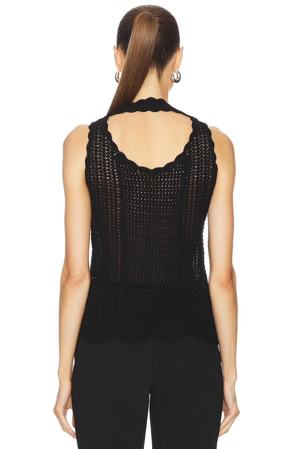 Scoop Neck Tank Crochet Top Norma Kamali Product Image