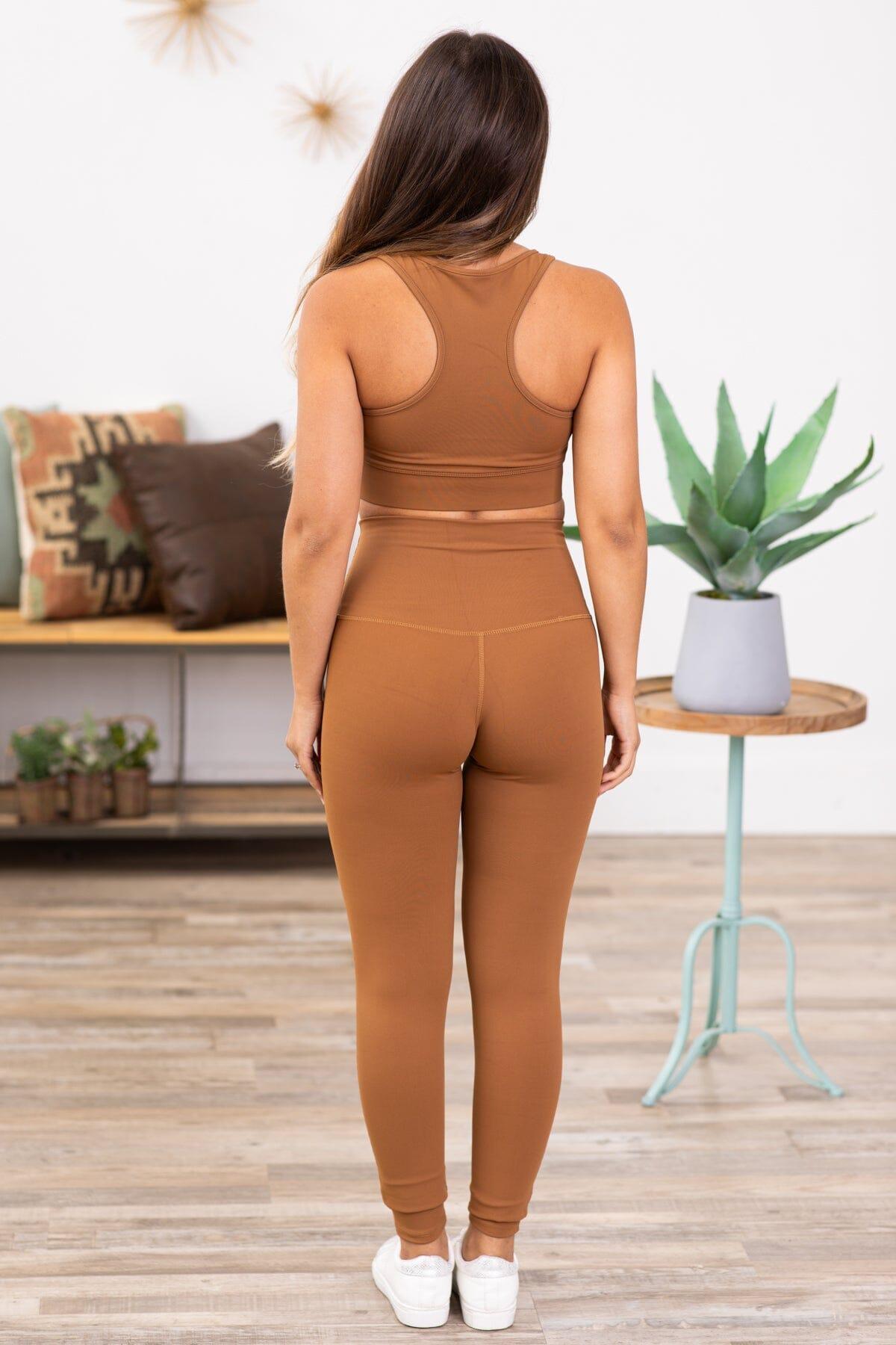 Dark Camel Racerback Bra and Legging Set Product Image