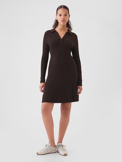 CashSoft Polo Mini Sweater Dress Product Image