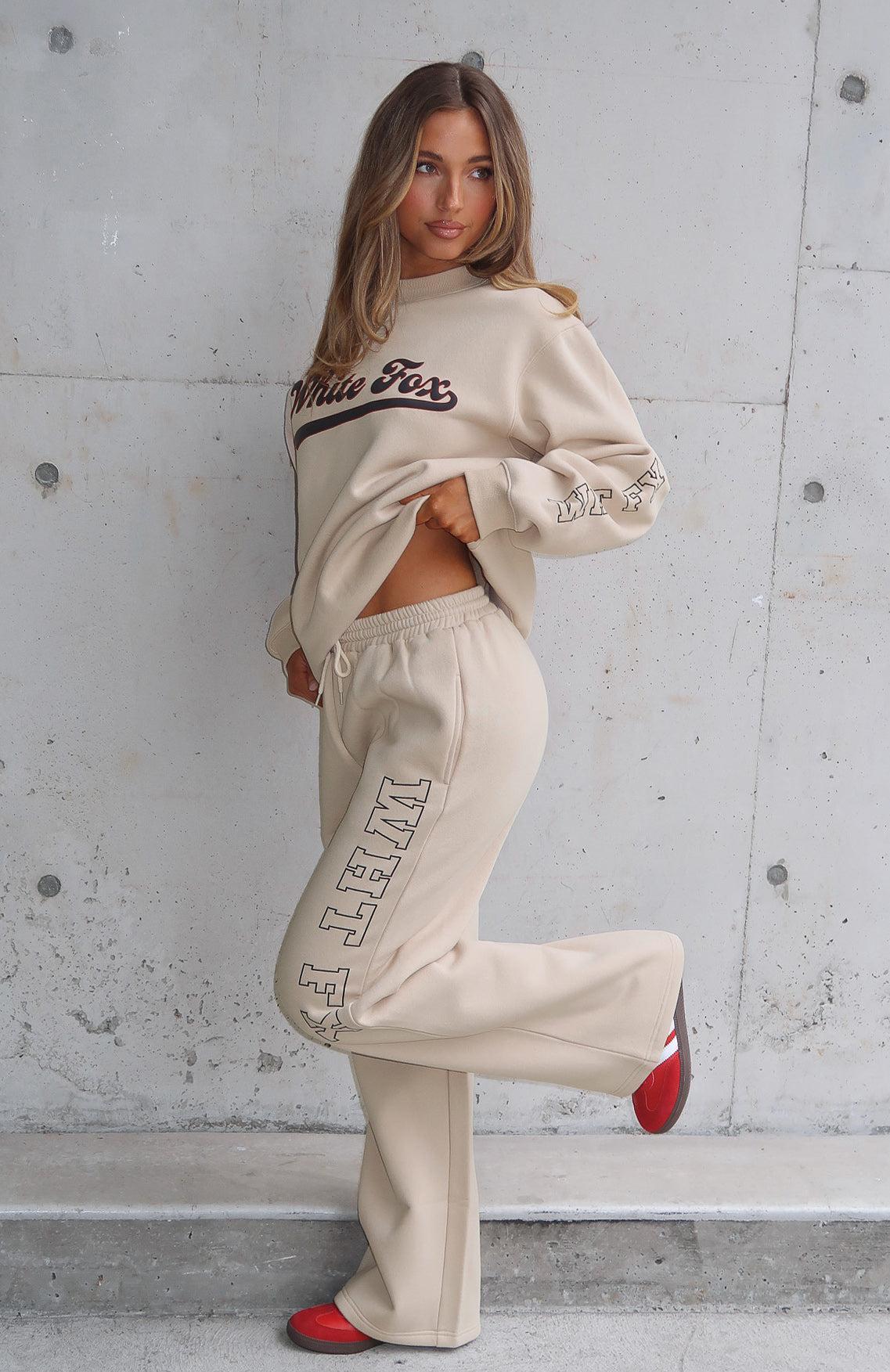 LA Girly Wide Leg Sweatpants Sand product image