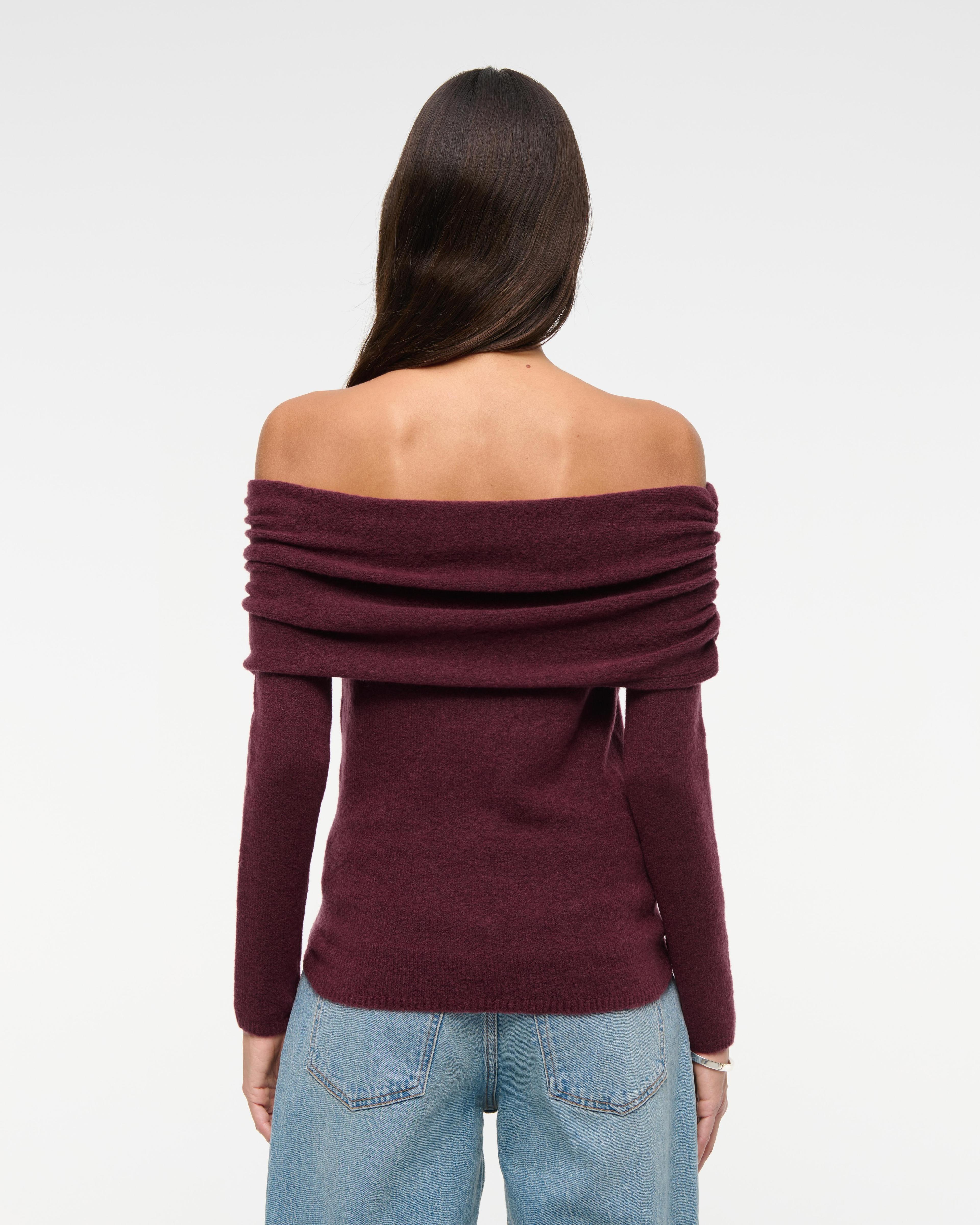 Foldover Off-The-Shoulder Sweater Product Image