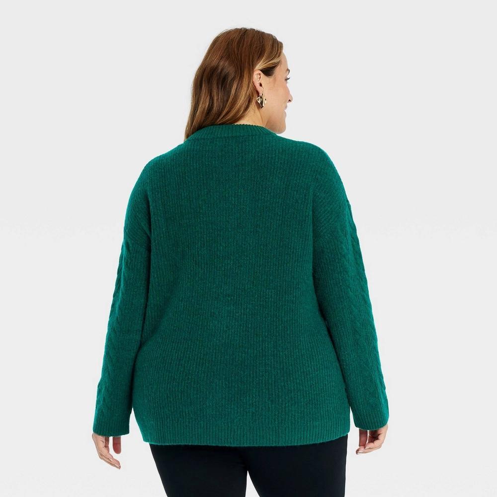 Women's Cable Knit Crewneck Pullover Sweater - Ava & Viv™ Product Image