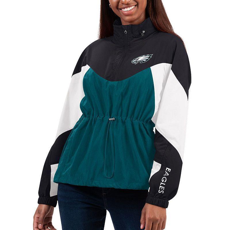 Womens G-III 4Her by Carl Banks /Black Philadelphia Eagles Tie Breaker Lightweight Quarter-Zip Jacket Product Image