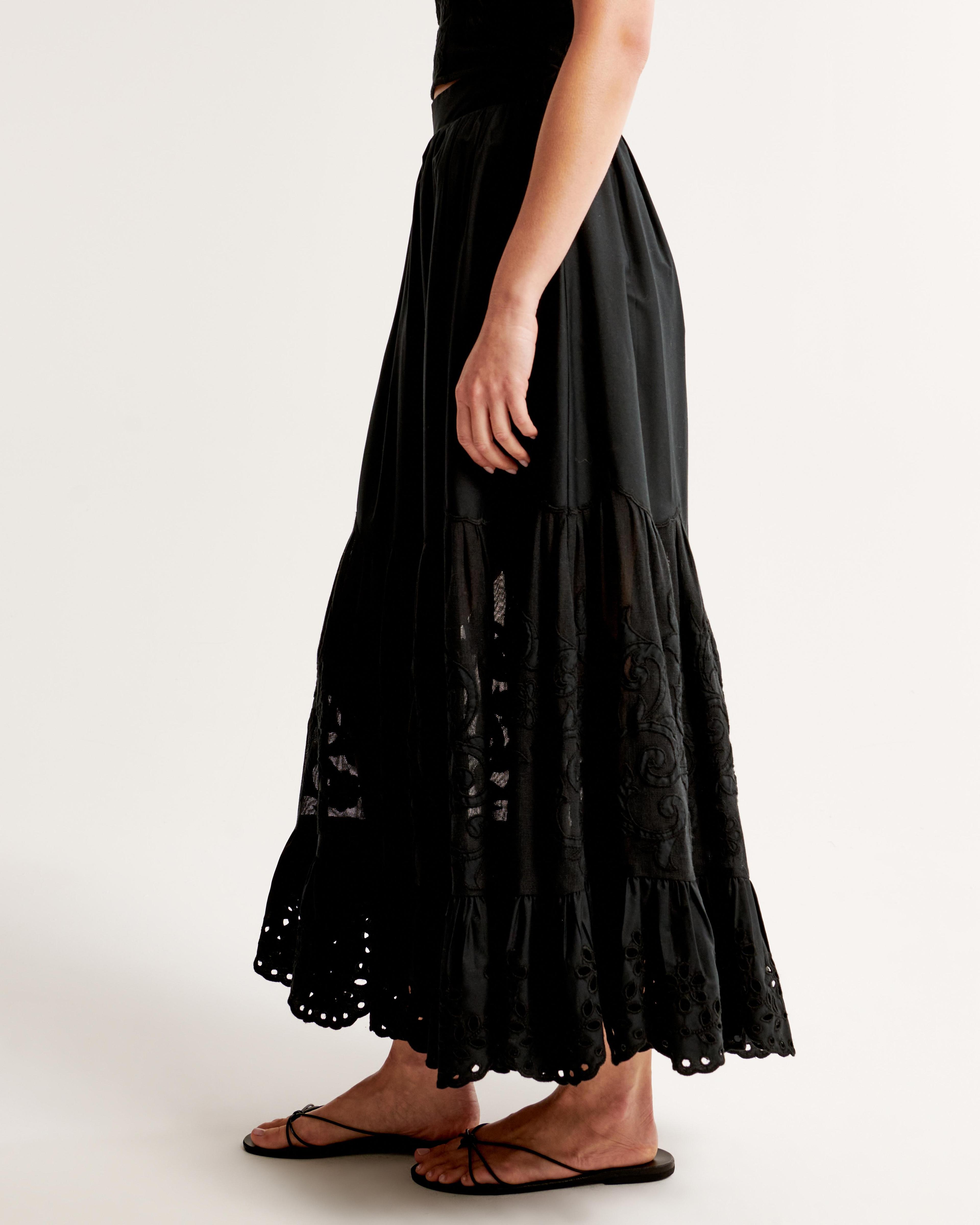 Elevated Embroidered Maxi Skirt Product Image