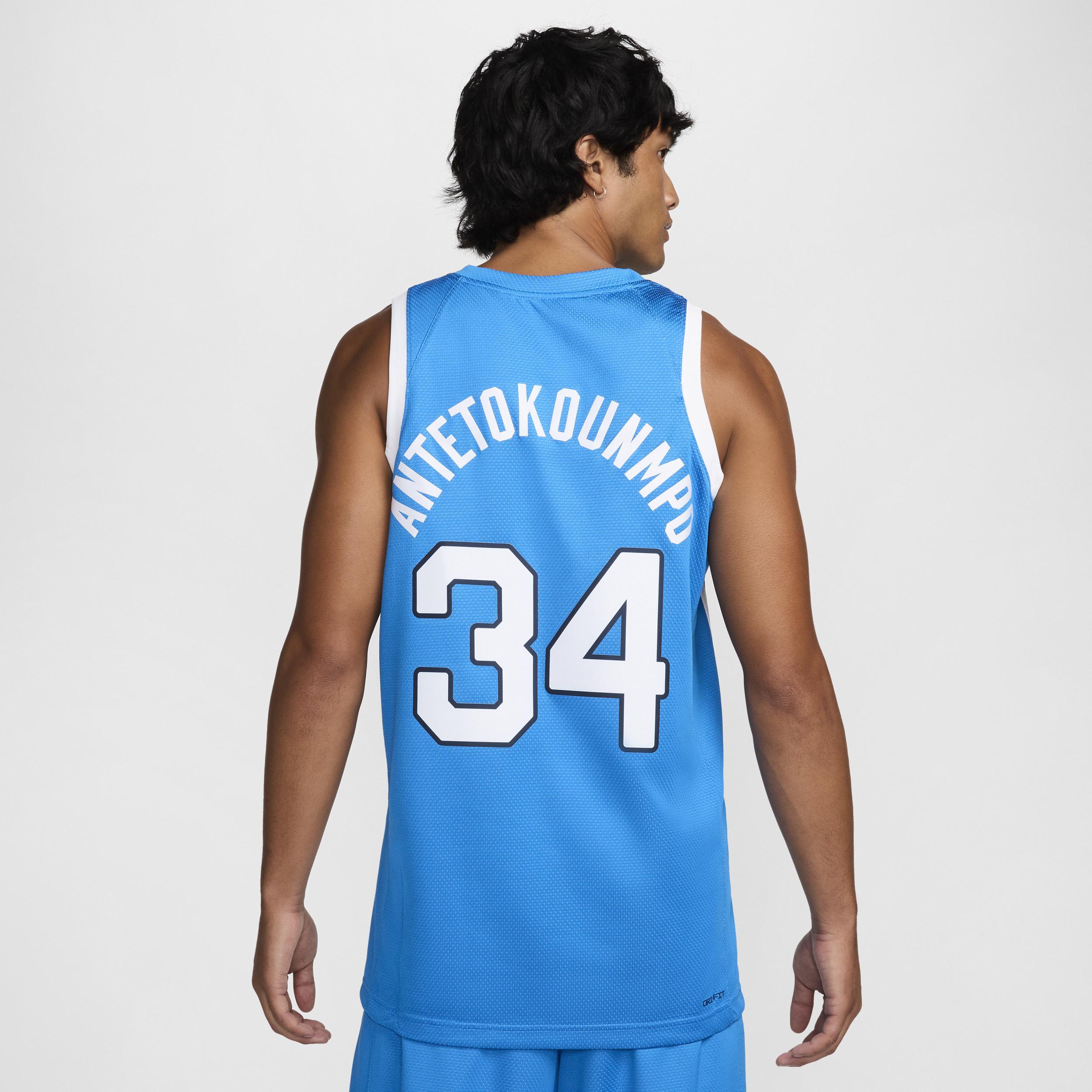 Nike Mens Giannis Antetokounmpo Blue Greece Basketball 2024 Summer Olympics Player Limited Basketball Jersey - Blue Product Image