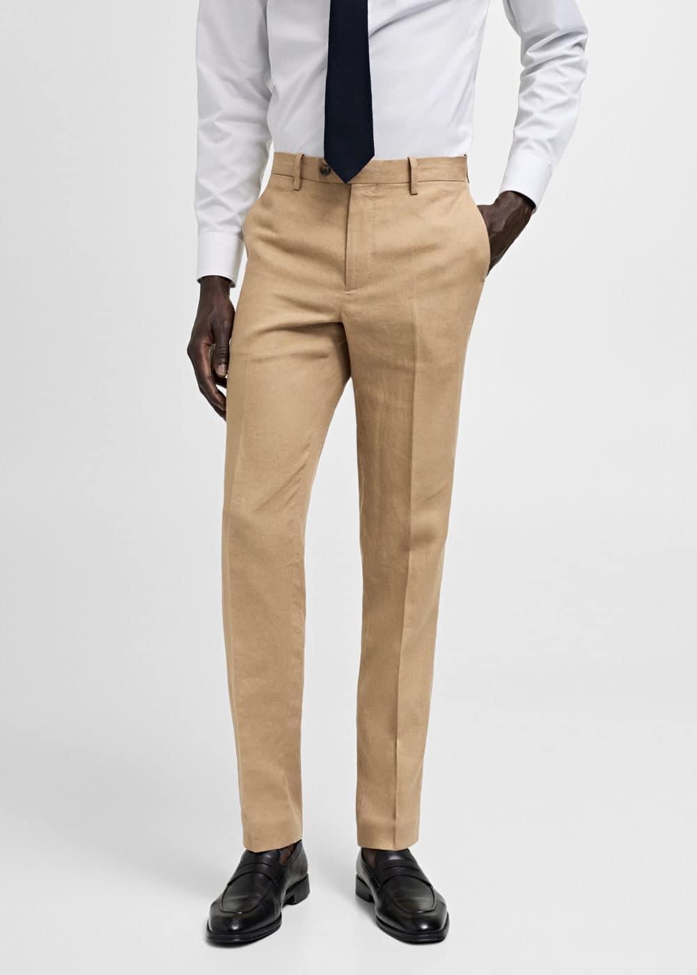 Mango Mens Linen Slim Fit Suit Pants Product Image