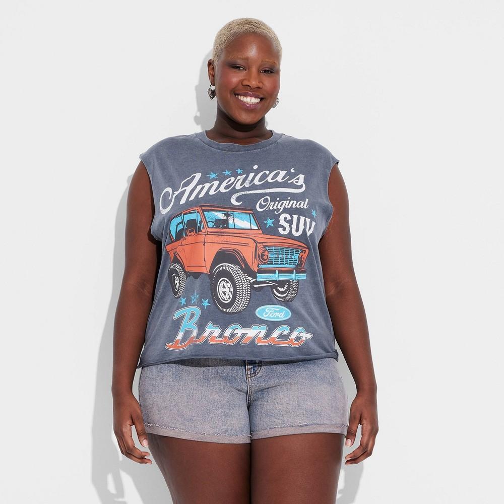 Womens Americana Bronco Graphic Muscle Tank Top Product Image