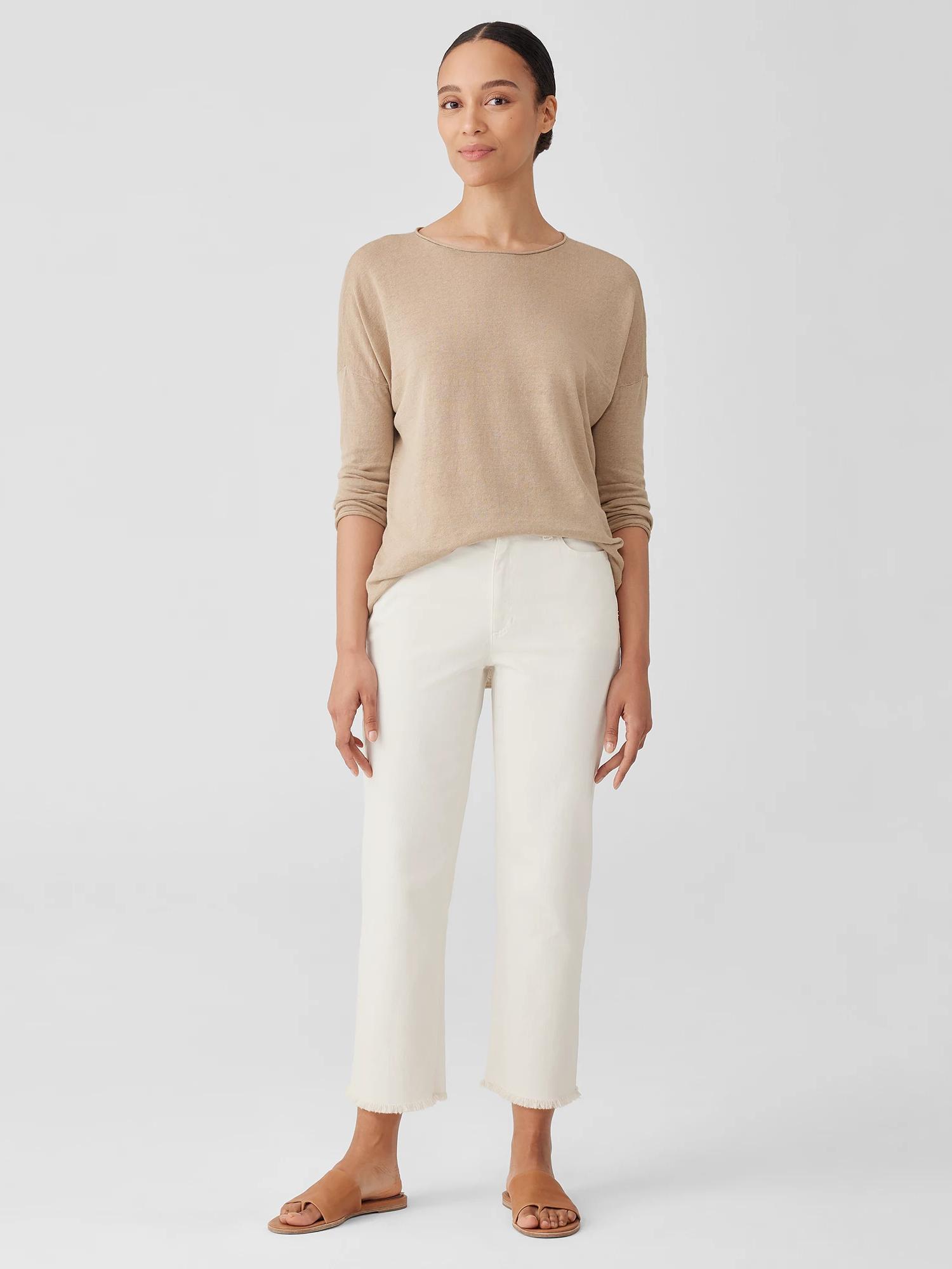 EILEEN FISHER Undyed Organic Cotton Denim Straight Jeanfemale Product Image