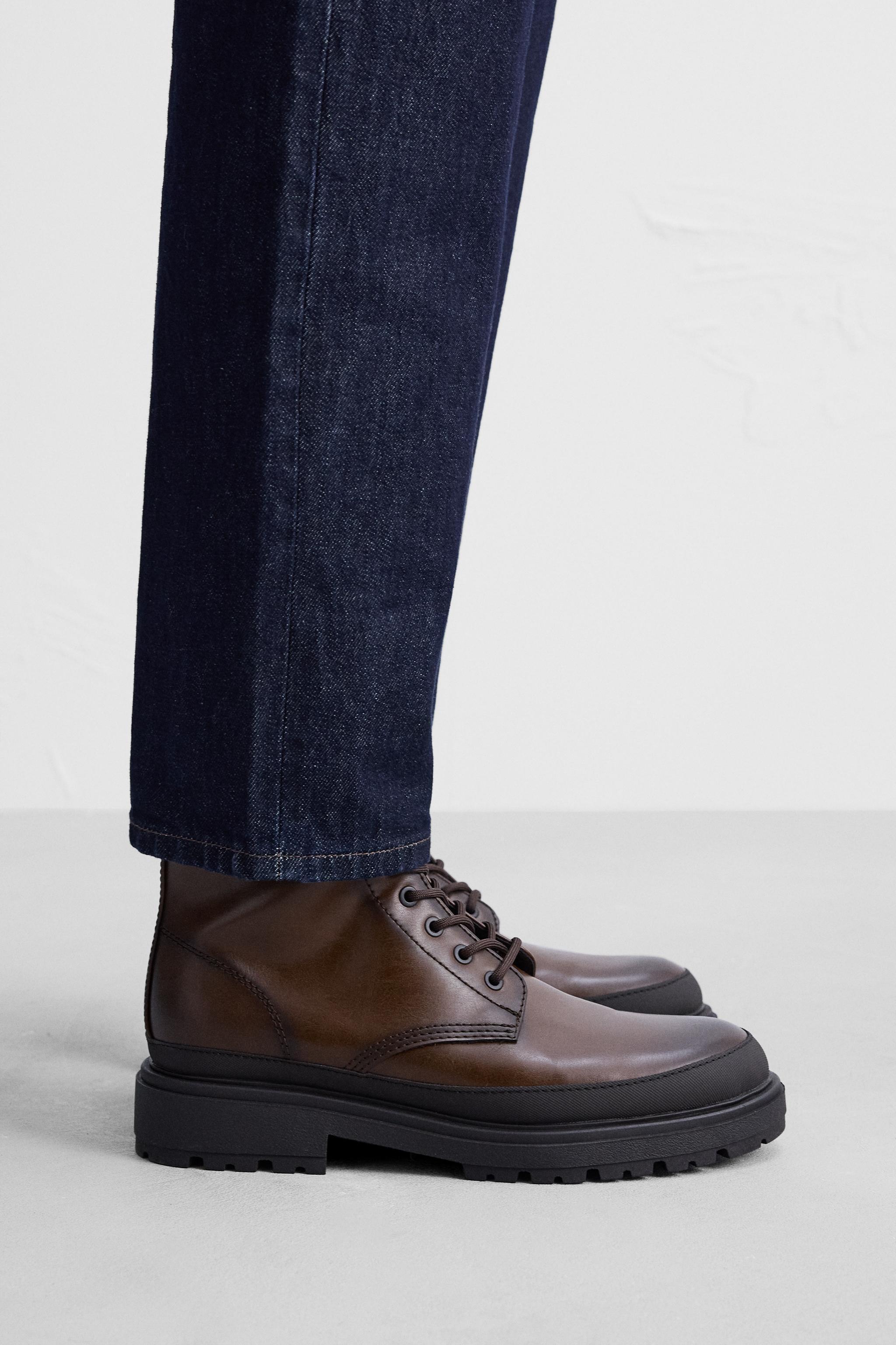 LACE-UP BOOT WITH LUG TRACK Product Image