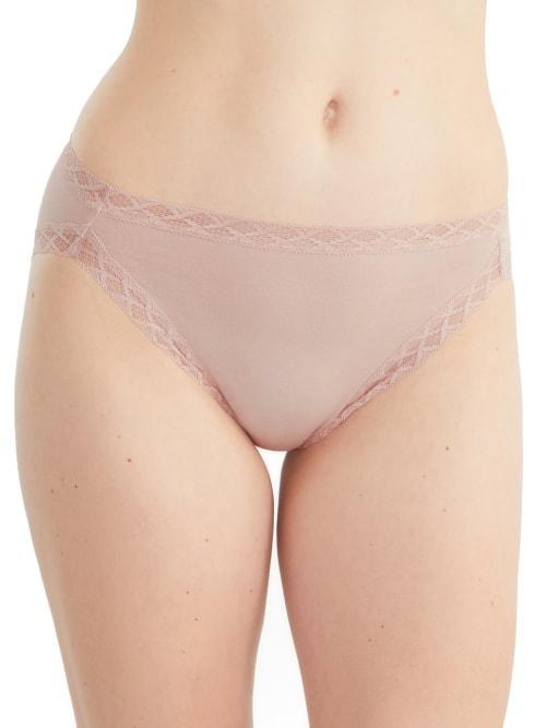 Natori Bliss Lace-Trim Cotton French-Cut Brief Underwear 152058 Product Image