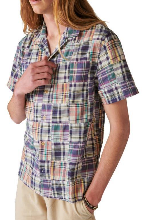 Lucky Brand Patchwork Short Sleeve Button-Up Shirt Product Image